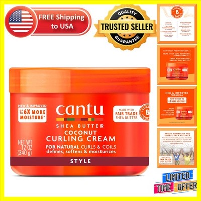Coconut Curling Cream with Shea Butter - 12 oz for Defined Natural Curls
