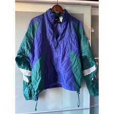 Nike Vintage 90s Colorblock Nylon Windbreaker Jacket Retro Track Zip Medium Y2K