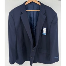 Stafford Mens 54 Portly Fit Navy Stretch Gabardine Suit Jacket NWT 235 Big Tall