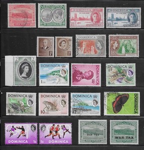 20 Dominica Stamps from Quality Old Antique Album
