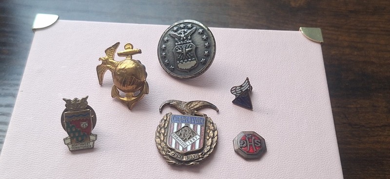 Lot Of Antique WWI Era 1920s USMC Marine Right Side Collar EGA Eagle Globe Misc