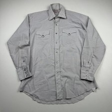 Vintage H Bar C Ranchwear Shirt Mens 16-34 Western Pearl Snap Long Tail USA 70s