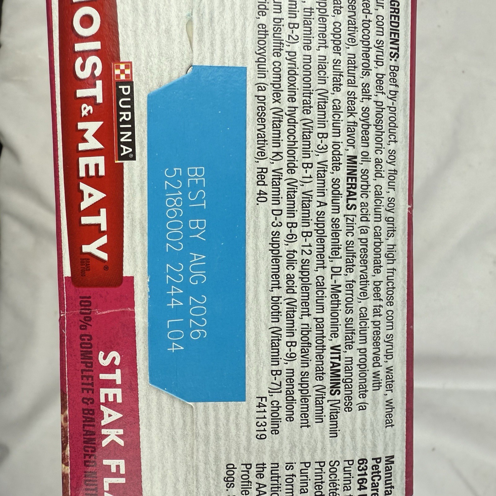Purina Moist & Meaty Dog Food | Steak Flavor w/ Real Beef  12 Pouches
