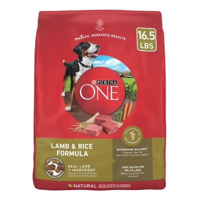 Purina ONE Dry Dog Food Lamb and Rice Formula - 16.5 Pound (Pack of 1) 