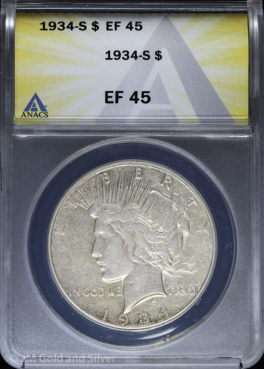 XF 45 Graded 1934 Year Peace Dollars (1921-1935) for sale | eBay