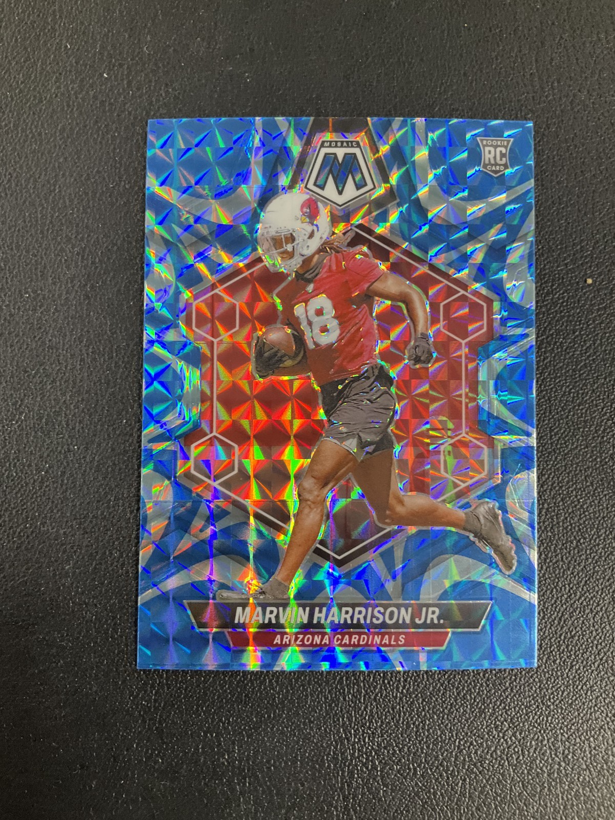 2024 Panini Mosaic #304 Marvin Harrison Jr. Mosaic Reactive Blue Arizona