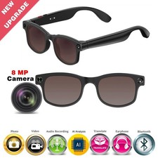 4K AI Smart Glasses 8MP Camera Bluetooth Call Voice Assistant 2025