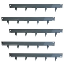 5m Lawn Border Edging Set Grey Flexible Garden Steel Fence Panels with Spikes