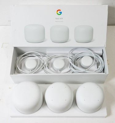 Google Nest Wifi 3 Pack 1xH2E AC2200 Router + 2xH2D Mesh Points  CLEAN & TESTED