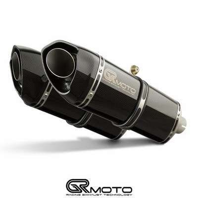 Carbone Échappement Enfiler 51mm 2 '' GRmoto Trioval Style (Lien Tuyau Non