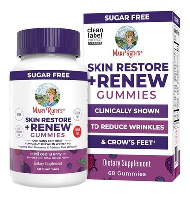 MaryRuth's Skin Restore + Renew Gummies With Hyaluronic Acid Skin Hydration 60g