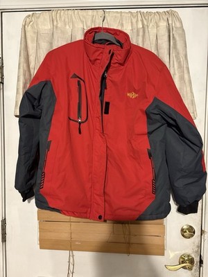 Wantdo Waterproof Mountain Ski Snowboard Jacket Fleece Lined Men L Red Gray