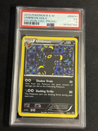 2013 POKEMON BW BLACK STAR PROMO UMBREON #BW93 HOLO PSA 5 SWIRL