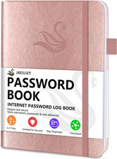 Elegant Password Book with Alphabetical Tabs - Hardcover Password Book for Inter