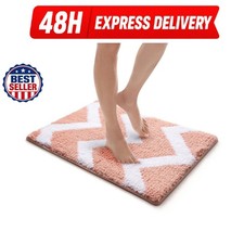 MICRODRY Memory Foam Bath Mat 17x24 Skid Resistant Microfiber Pearl Blush