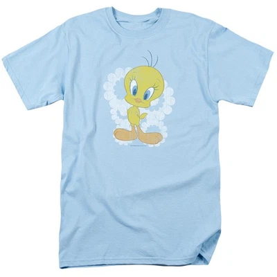 Looney Tunes Retro Tweety T-Shirt Manches Courtes Coton Bleu Clair - Photo 1/2