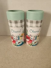 2 Brand New Pioneer Woman Sweet Romance 12oz Stainless Steel Slim Can Koozie!!!