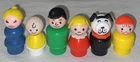 Vintage Fisher Price Little People Family Lot Mom Dad Boy Girl Baby Dog