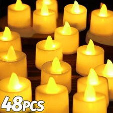 12-48PCS Led Tea Lights Candle LED Flickering Flameless Battery Operated Wedding