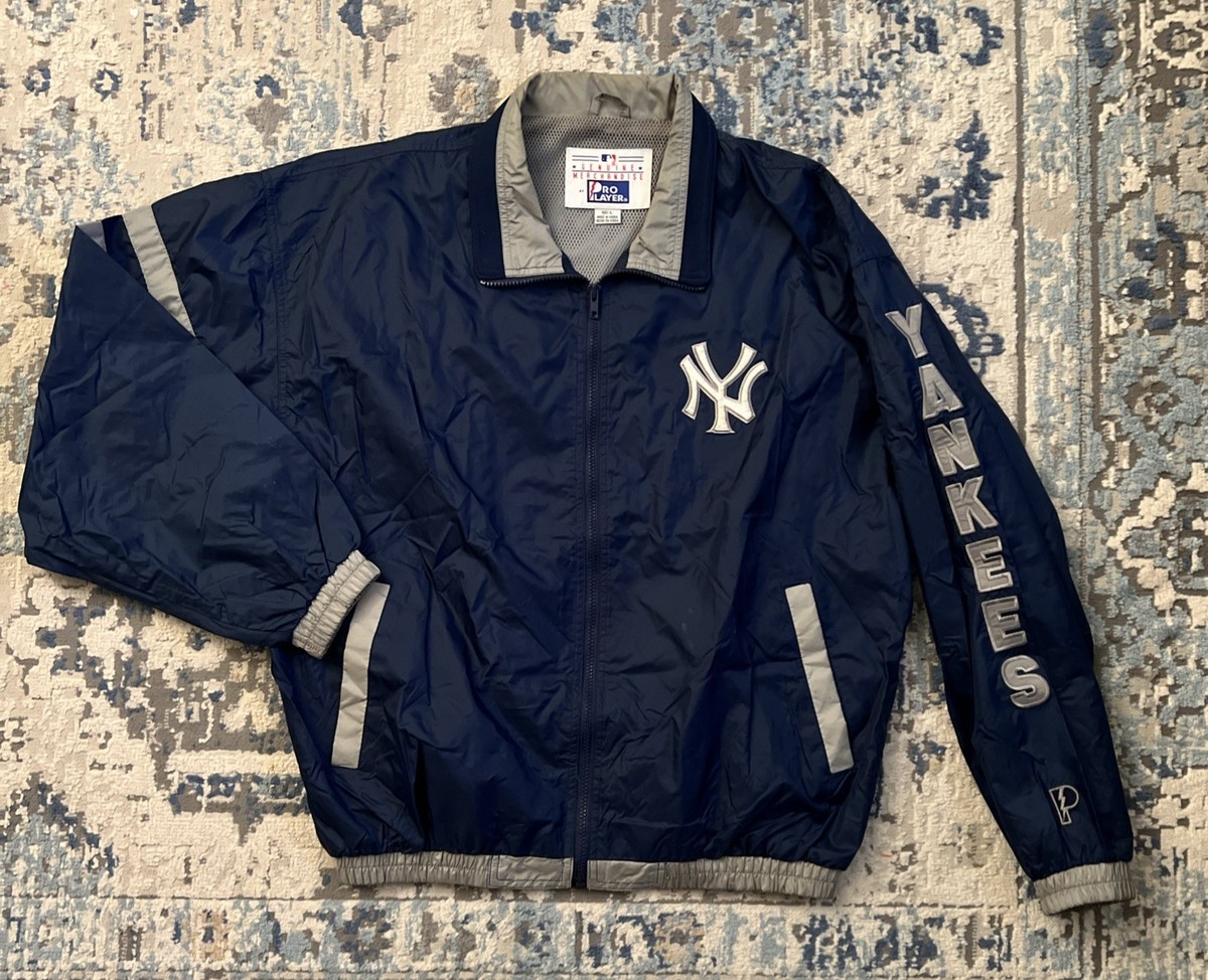 VTG 1990s Pro Player New York Yankees Zip Jacket Windbreaker Large