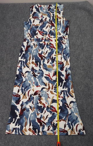Chicos Maxi Dress Womens 2 Blue Artsy Stretch Abstract Print Sleeveless Long - Picture 5 of 11