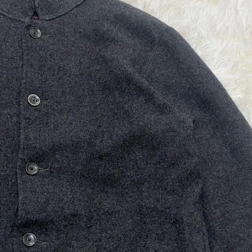 45rpm Charcoal Wool Mock Neck Collarless Jacket Embroidered Japan Size 3 image 4