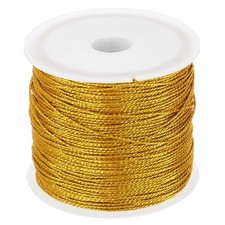 35m/38yards Metallic Cord, 1 Roll 0.6mm Dia Ornament String Thread, Gold