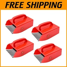 4 Pack Ergonomic Berry Picker Rakes with Metallic Comb for Efficient Harvesting