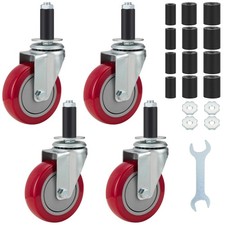 4 Inch Prep Table Caster Wheels Set of 4 Heavy duty Expanding Stem Casters Fi...