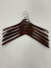 Polo Ralph Lauren Wooden Wood Lacquered Curved 18 inch Hangers - Lot of 5 -