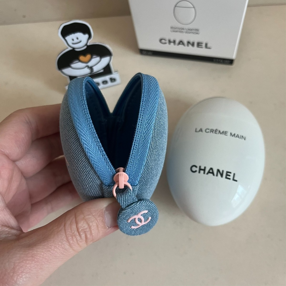 CHANEL Denim LA CRÈME MAIN Hand Cream + Pouch Authentic 2026