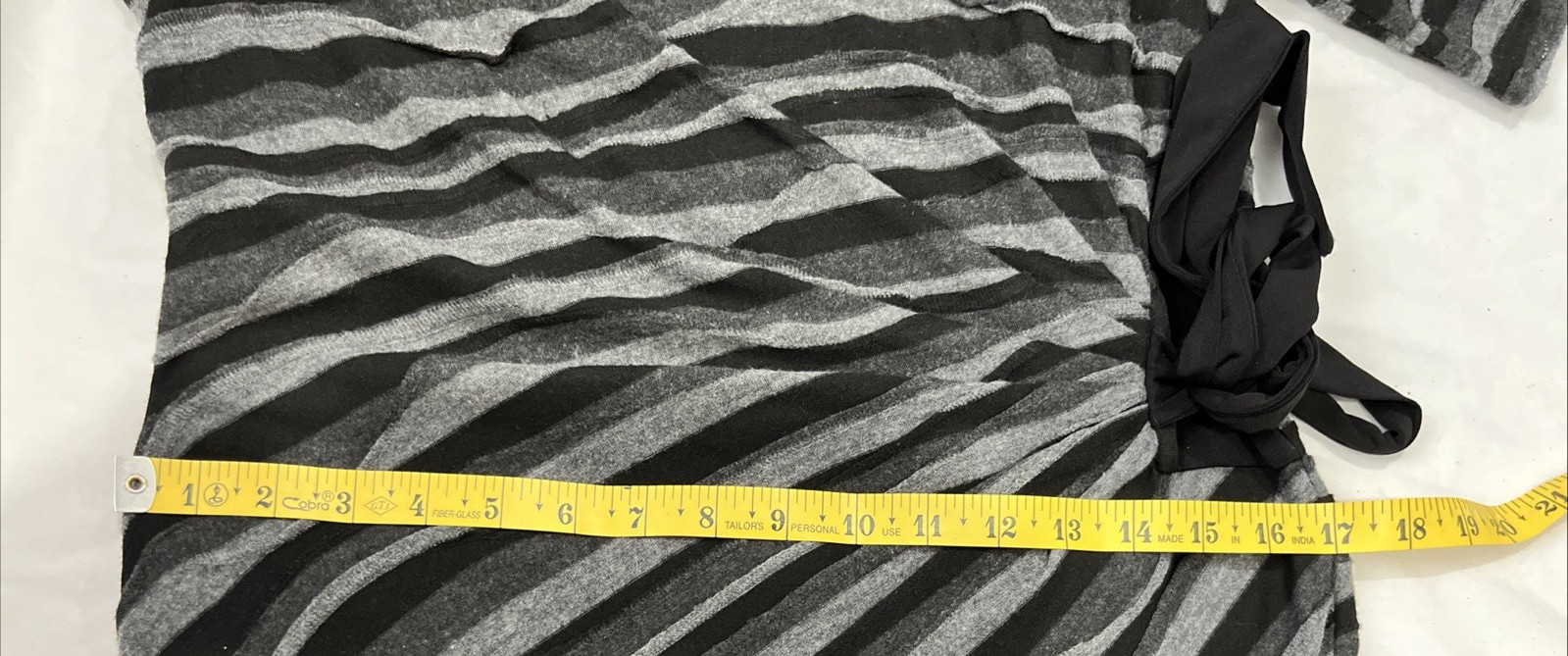 Black Gray Striped Pattern Connected Apparel Dres… - image 14