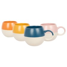 340ml Dipped Stoneware Sphere Mug Ceramic Glaze Coffee Tea Cups Set
