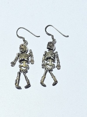 Skelett Anhänger aus oxidiertem Sterlingsilber: Gothic Biker Schmuck