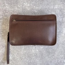COACH 432 Vintage Clutch Second Bag Ziplock Leather Brown Gold Hardware Japan