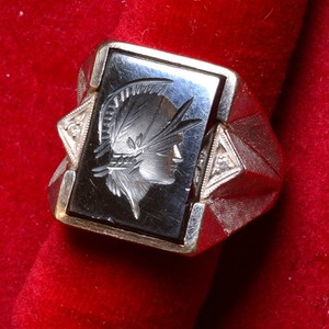 【vintage】Intaglio ring 21号 ヘマタイト ローマン騎士 vintage】Intaglio ring 21号 ヘマタイト ローマン騎士 vintage