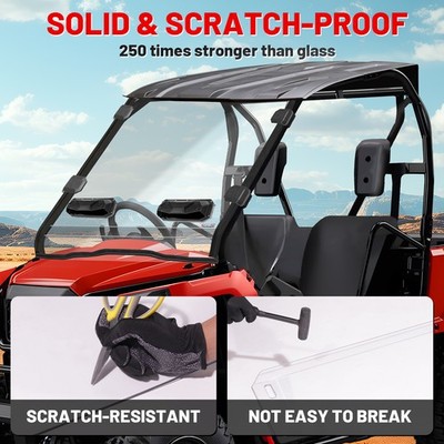 For Honda Pioneer 500 520 Front Windshield Scratch-resistant Vents Windshield