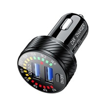 36W Car Cigarette Lighter Dual USB QC3.0 Fast Charger Power LED Switch Adapter