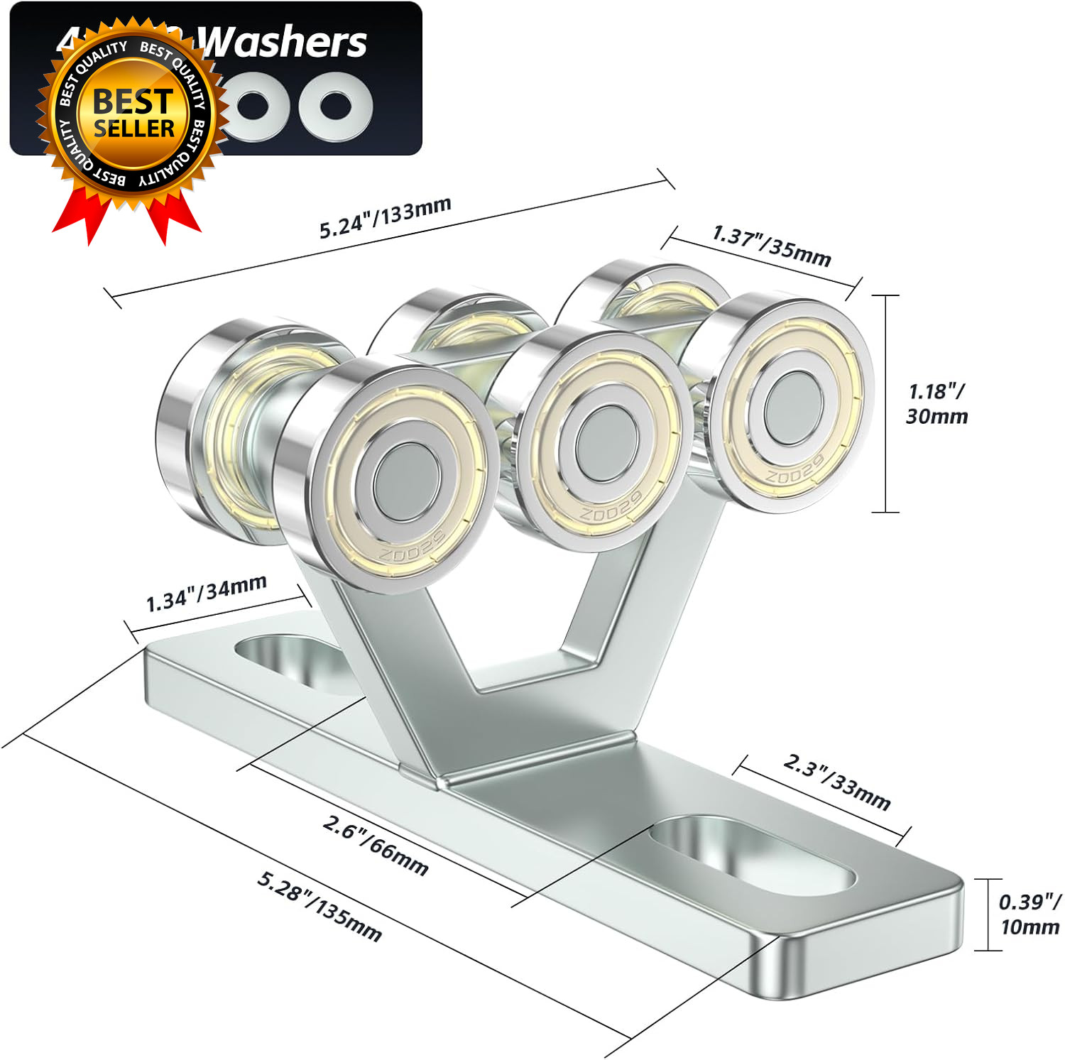 6 Wheel Hoist Trolley with Rollers - Strut Trolley Assembly for Electric Hoist -