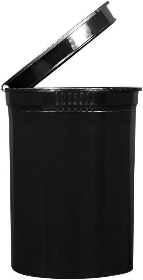 50PC | 30 Dram Child Resistant Pop Top Vial Container (Black