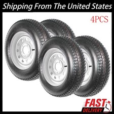 4 Pcs St20575d15 Trailer Tires With 15 Rims 5 Lug On 4.5 Load Range C 6pr
