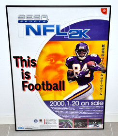 NFL 2K Sega Sports - Promotional  B2 Poster -Dreamcast Sega 2000 Japan