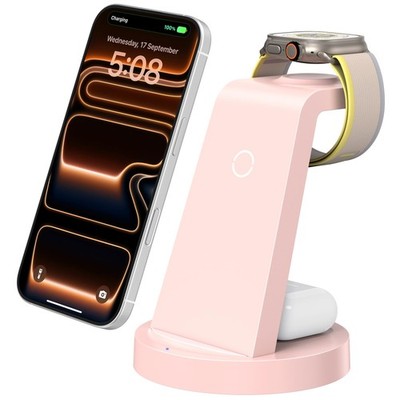 3 in 1 Charging Station for iPhone, Wireless Charger for iPhone 17 16e 16 15 ...
