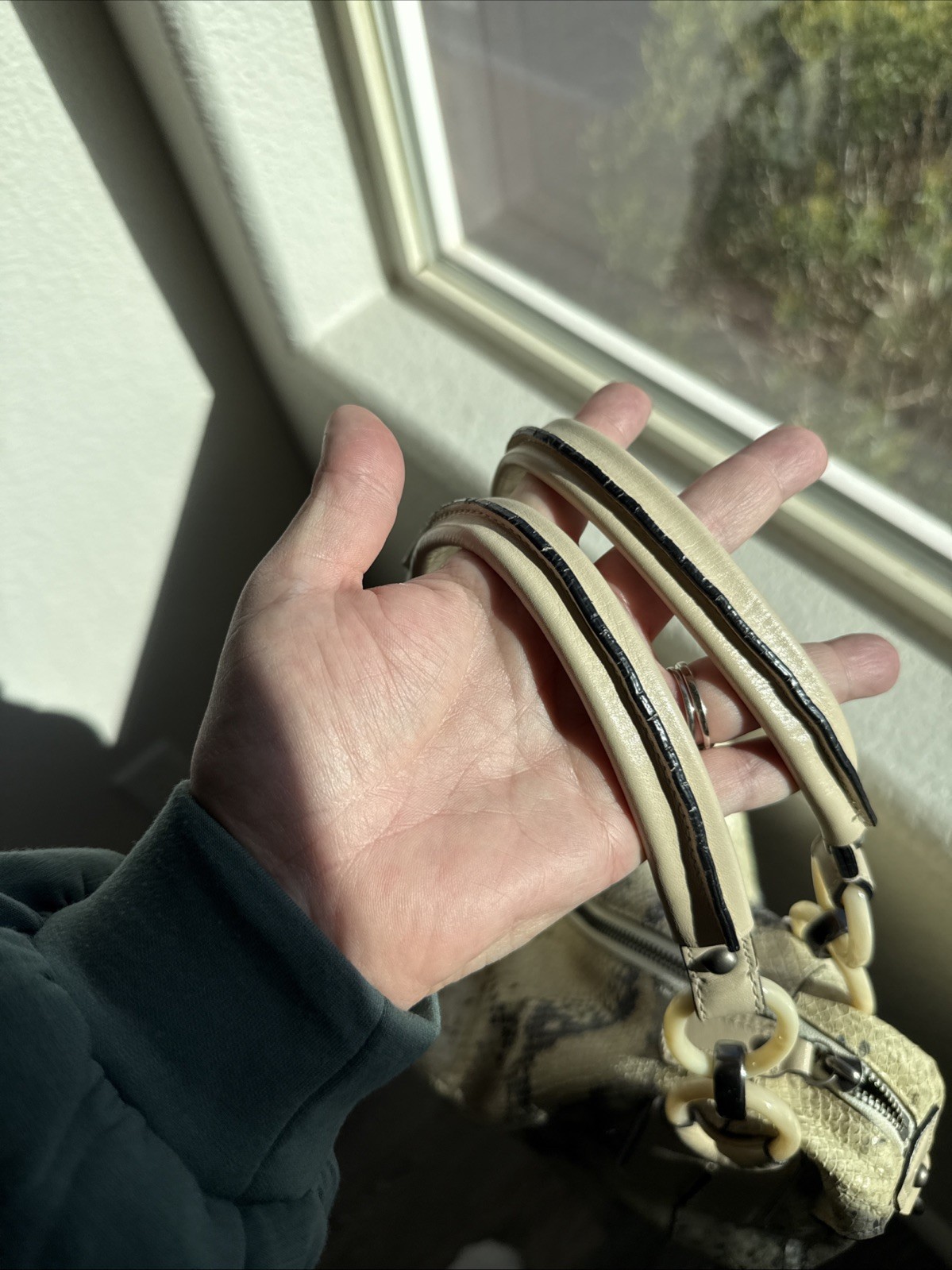 Coach Kristin Embossed Python Metallic Leather Sh… - image 3