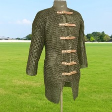 Medieval Chainmail Shirt Flat Riveted  Solid Rings Hauberk for Reenactment SCA