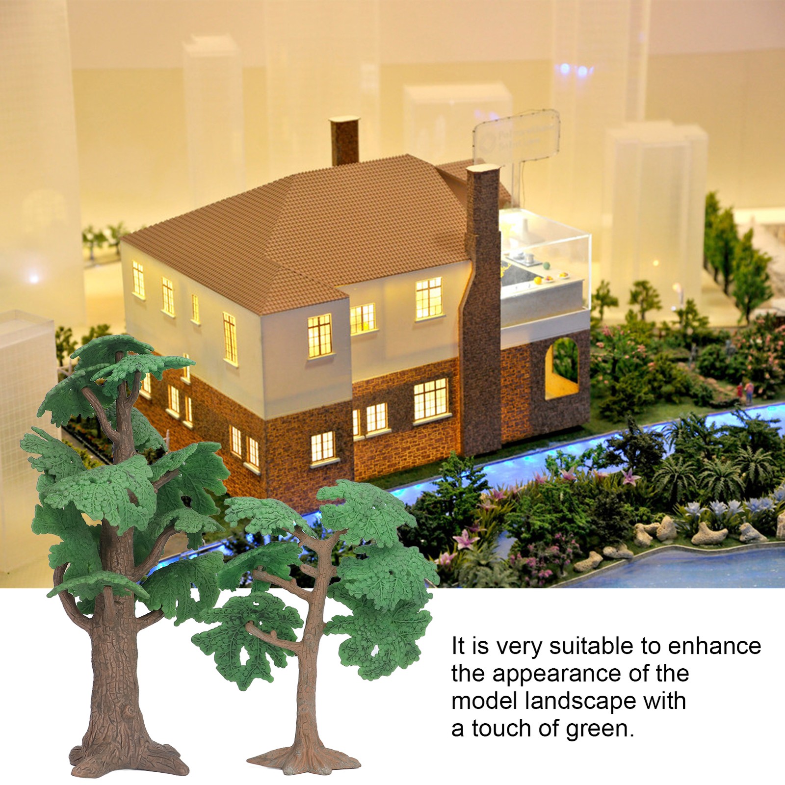 Miniature Fake Trees Enhancing Model Landscapes For Architectural Scenes For