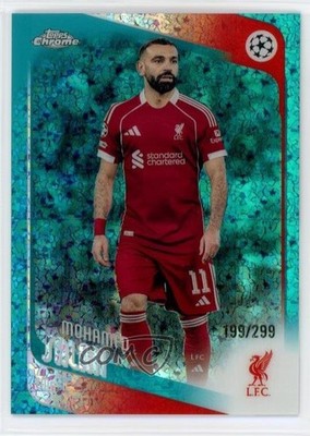 2025 Chrome UEFA Club Competitions Teal Mini-Diamond Refractor Mohamed Salah 4d5