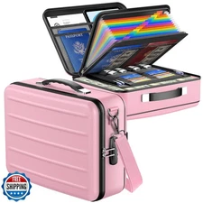 YIMIKOL Fireproof Document Box with Lock, Hard-Shell Fireproof Sa