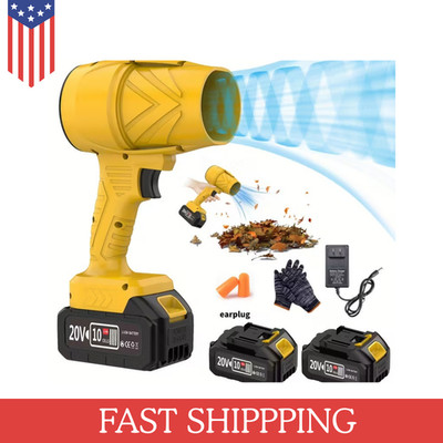 Electric Cordless Leaf Blower 60000RPM Handheld Leaf Blower 2X Battery & Charger