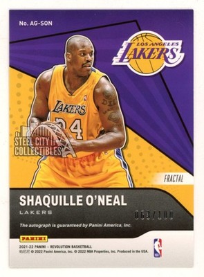 Shaquille O'Neal 2021-22 Panini Revolution Fractal Autograph Card